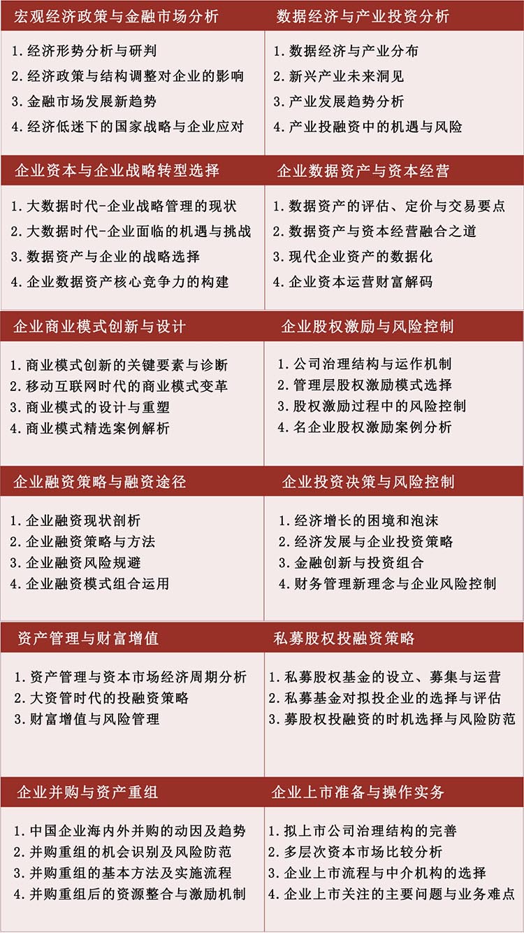 北京大学资本市场与金融战略高级研修班